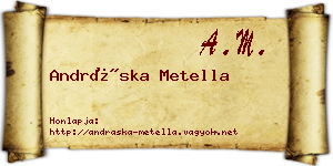 Andráska Metella névjegykártya